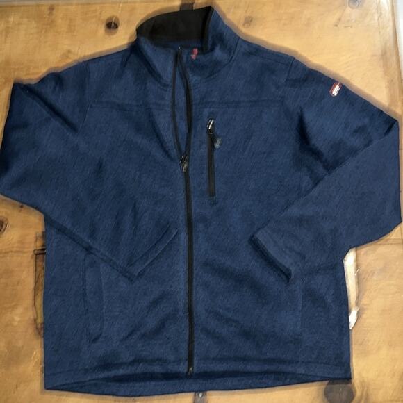 Swiss Tech Men's Softshell Jacket blue fleece lined full zip Size Large - Picture 2 of 7